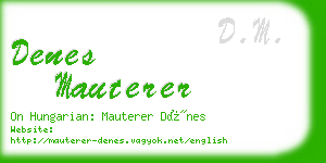 denes mauterer business card